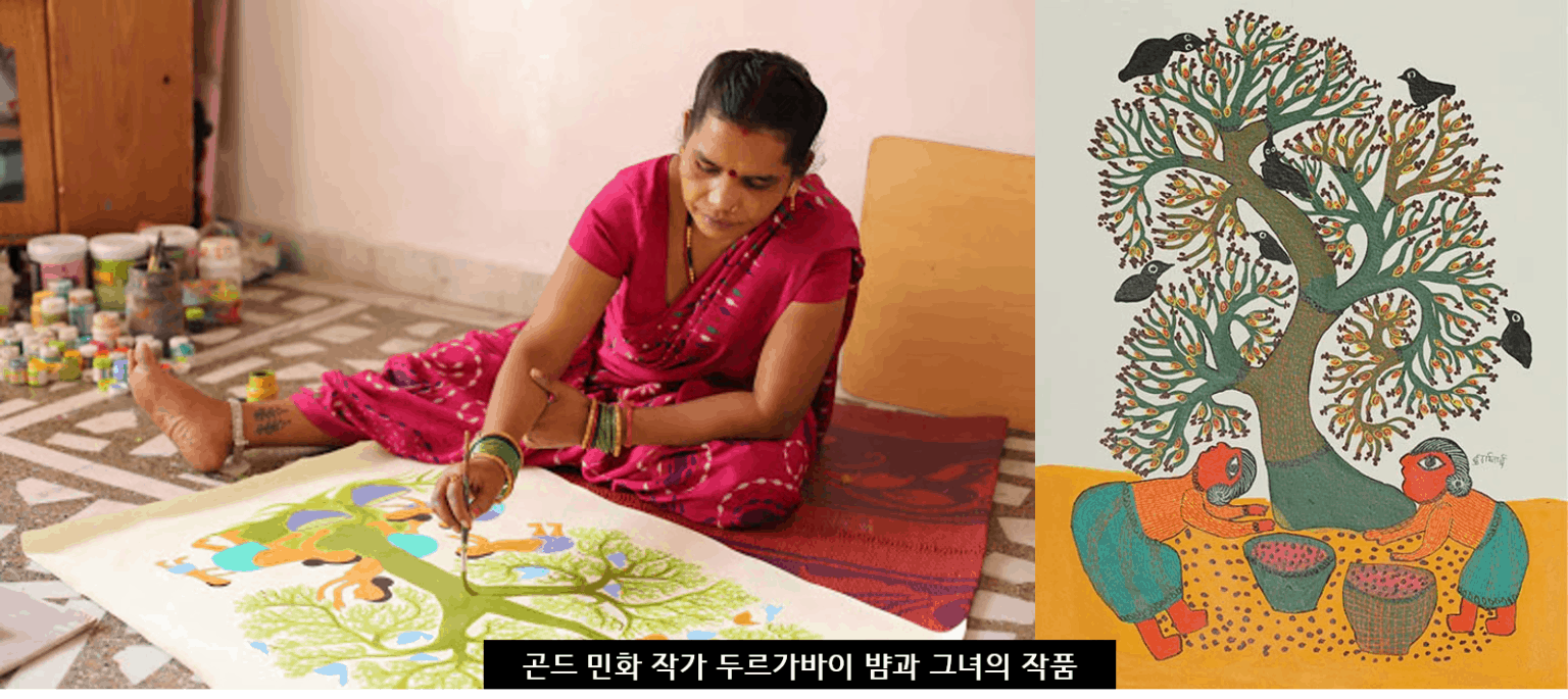 인도의 '곤드'Gond 민화: 인간과 자연, 원초적인 상상력을 자극하다 - 힌디어 배우기